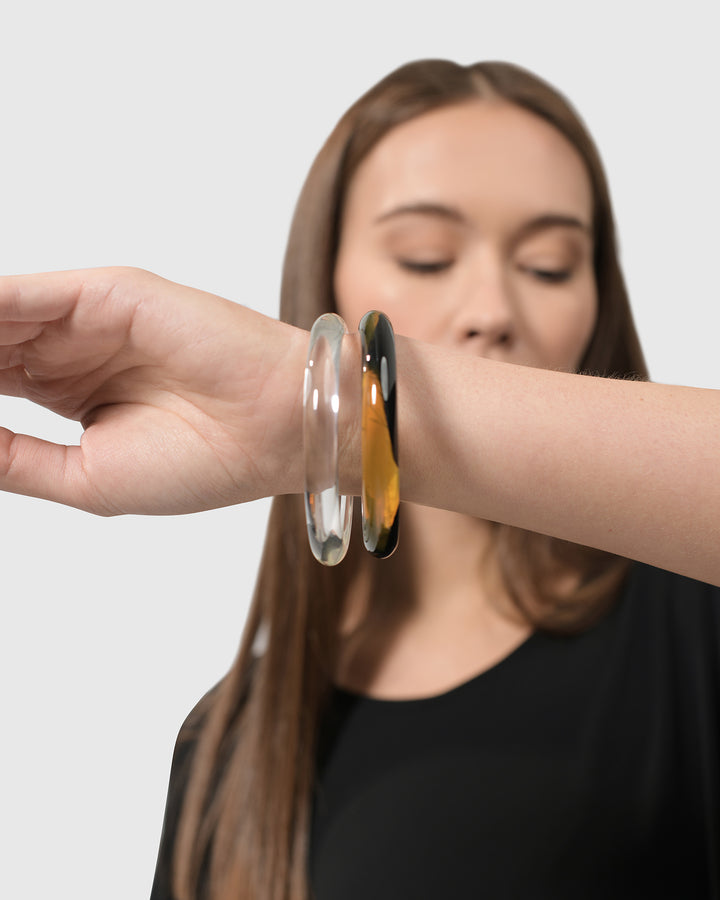 Rounded Bangle Bracelet, Clear