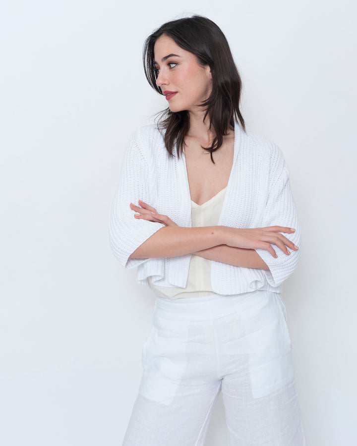 Blueberry Shrug Cardigan, White