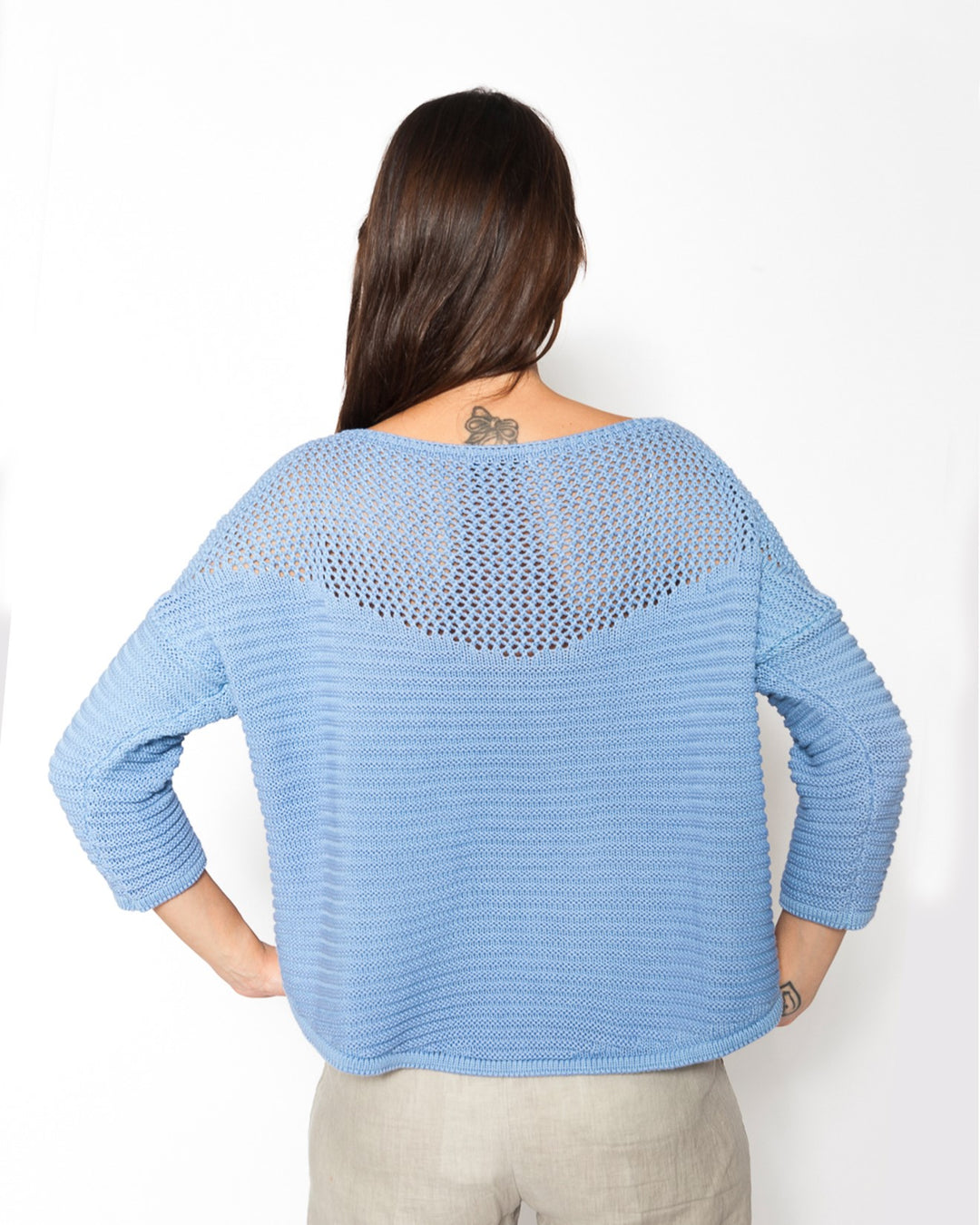 Blueberry Ariana Cotton Sweater, Blue