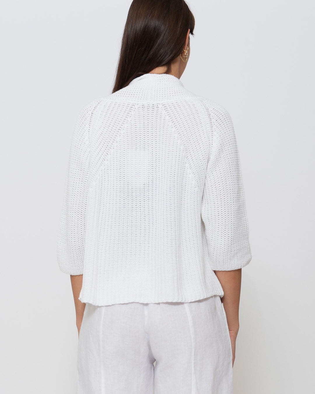 Blueberry Anchor Cardigan, White