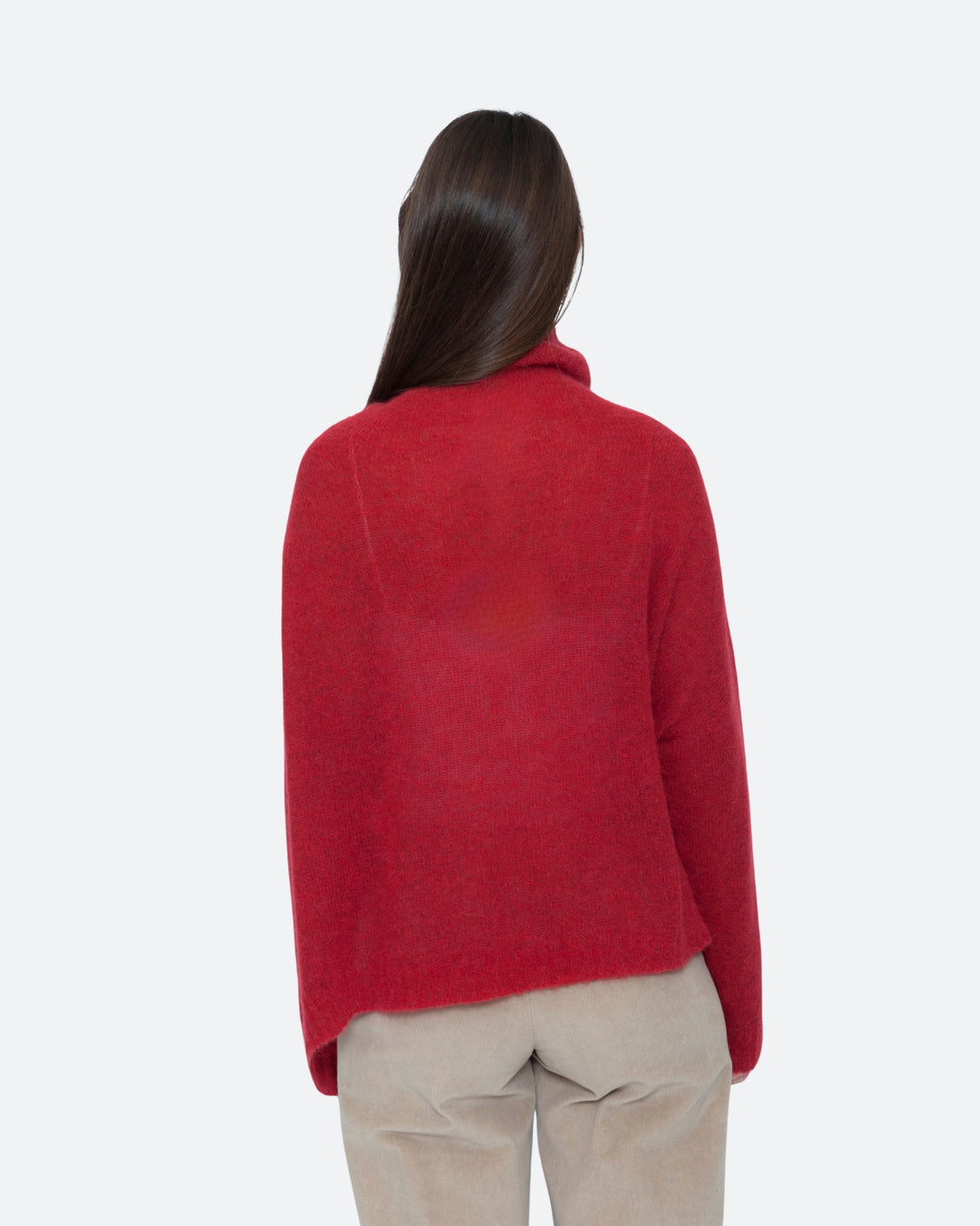 Blueberry Alpaca Turtleneck Sweater, Cherry
