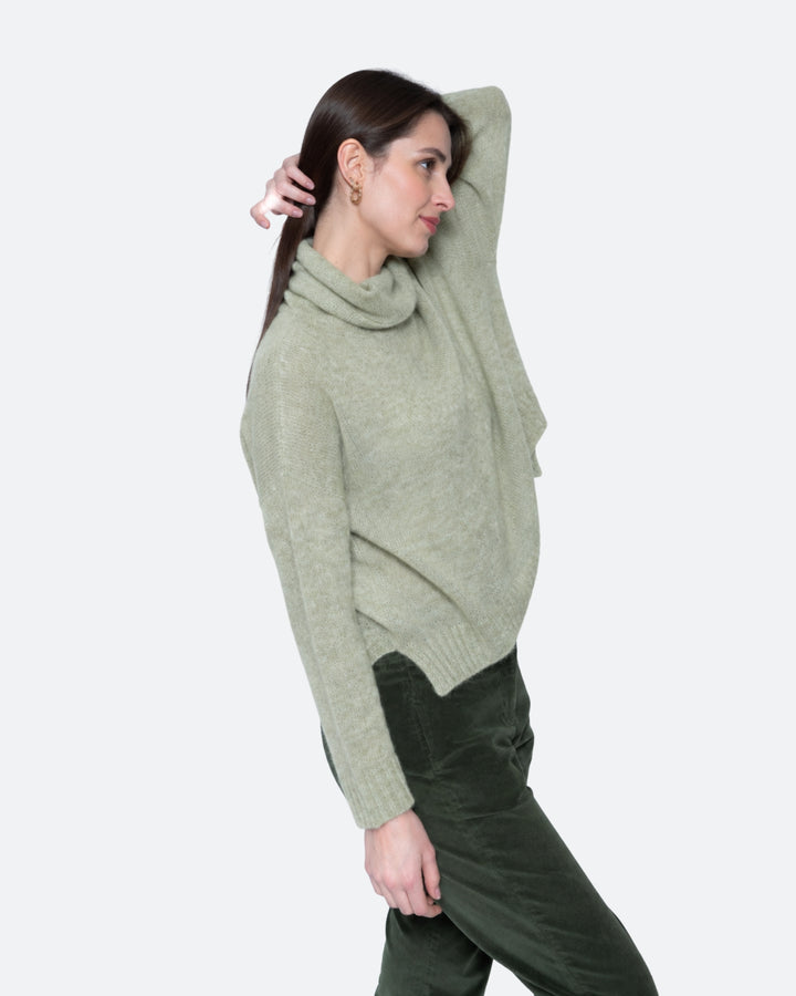 Blueberry Alpaca Turtleneck Sweater, Sage