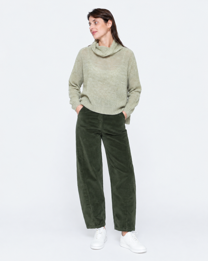 Blueberry Alpaca Turtleneck Sweater, Sage