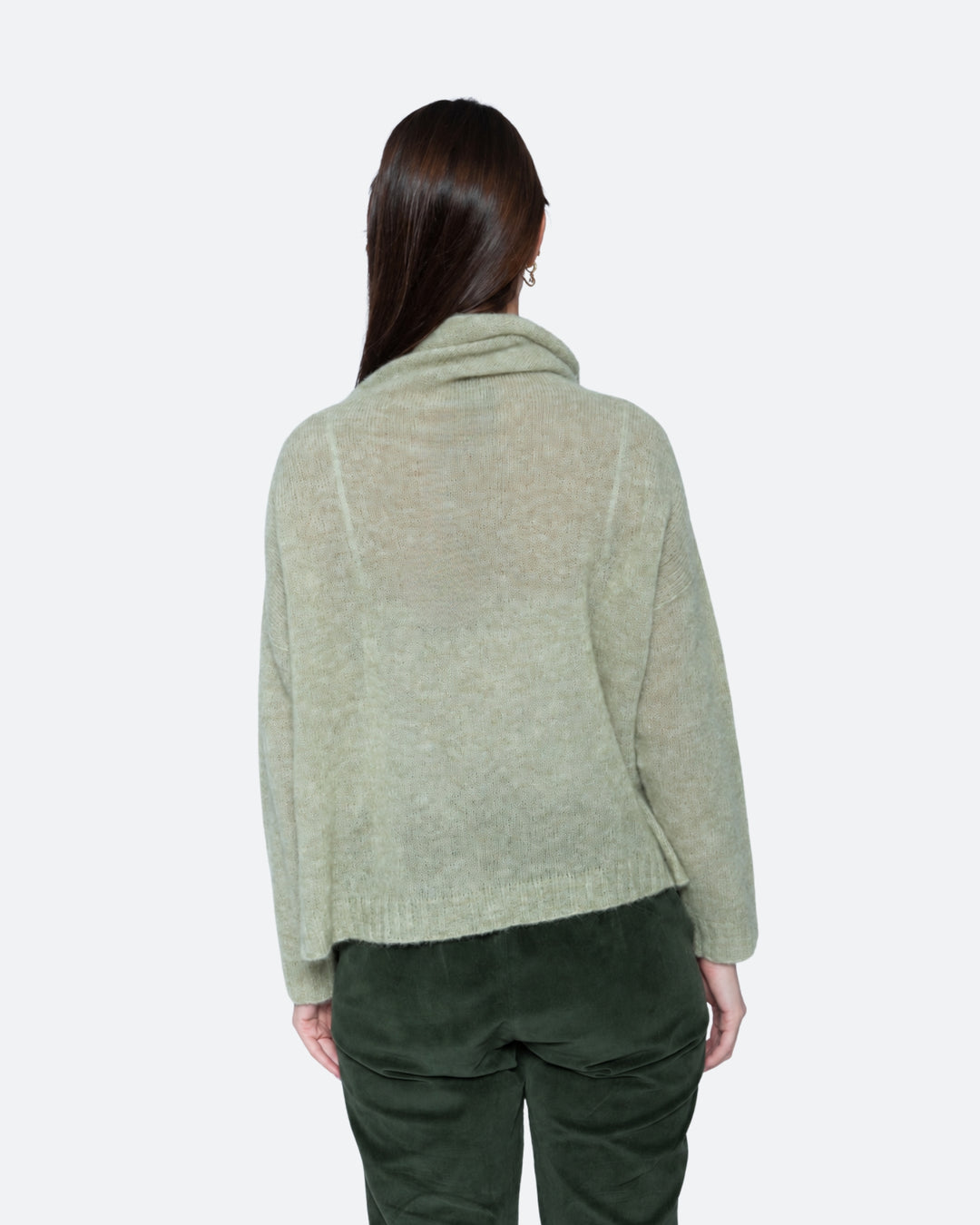 Blueberry Alpaca Turtleneck Sweater, Sage