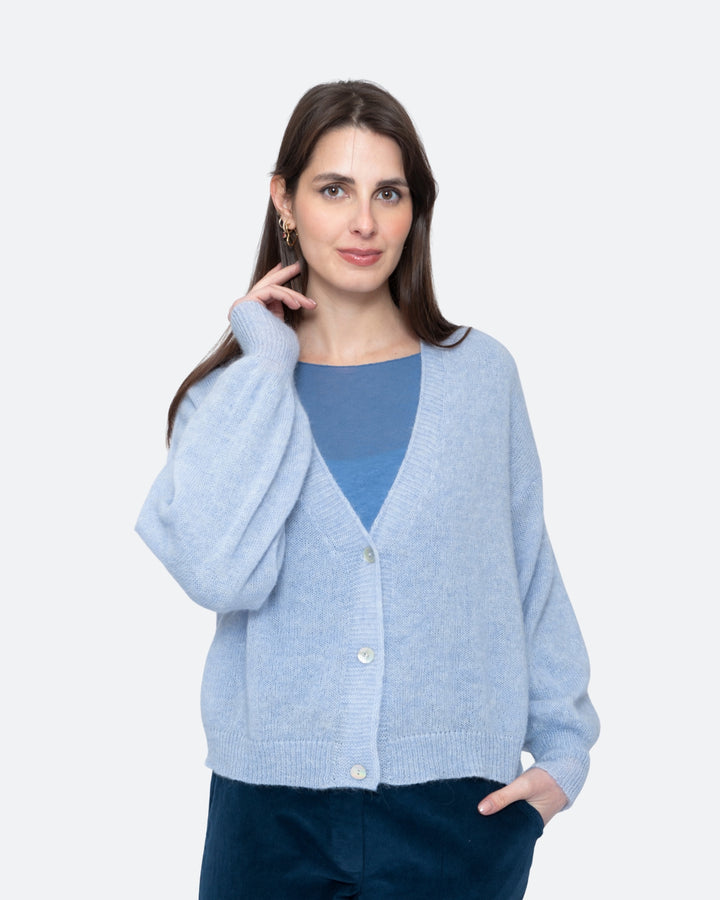 Blueberry Alpaca Cardigan, Iris