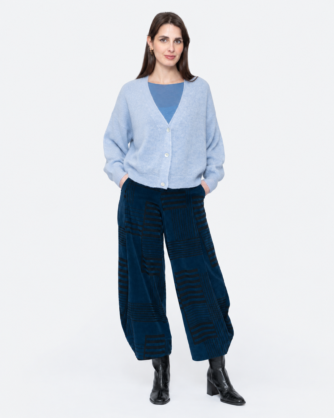 Blueberry Alpaca Cardigan, Iris