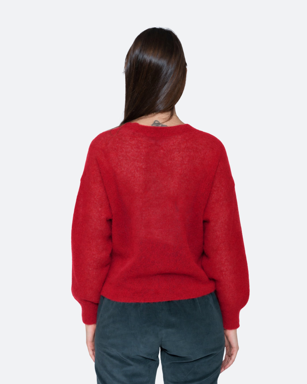 Blueberry Alpaca Cardigan, Cherry