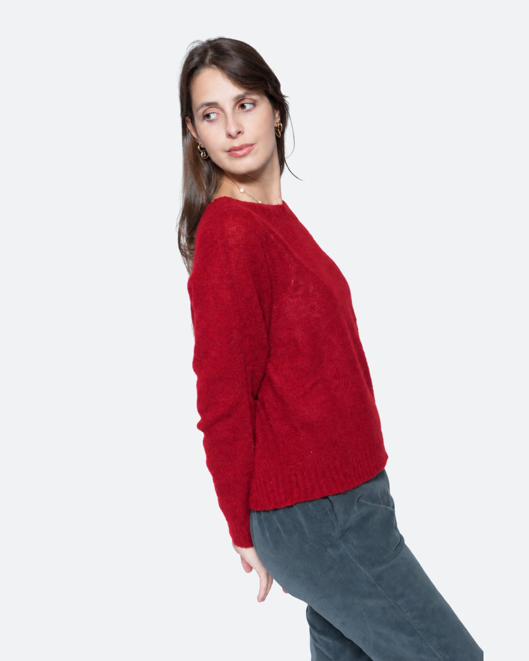 Blueberry Alpaca Pullover, Cherry