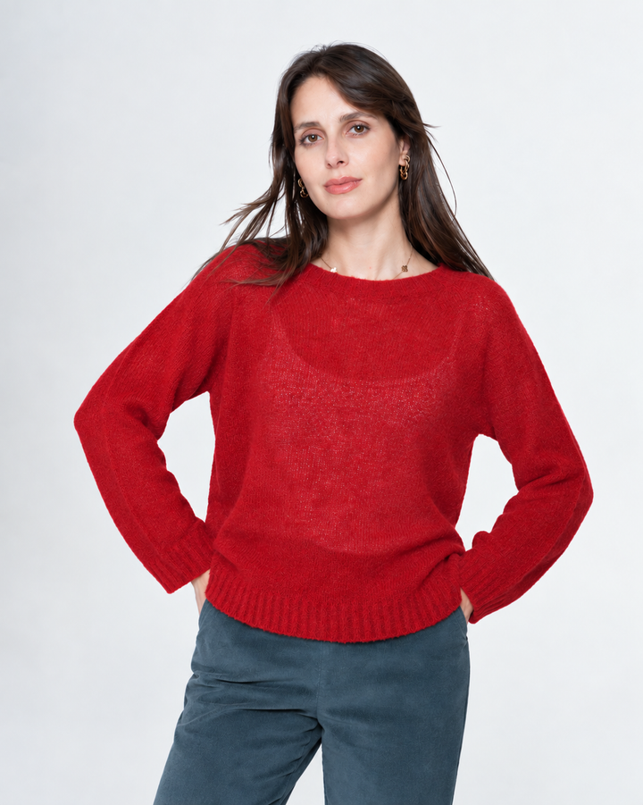Blueberry Alpaca Pullover, Cherry