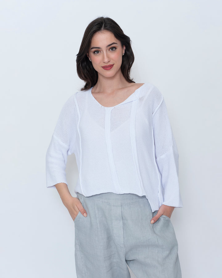 Blueberry Adrift Sweater, White