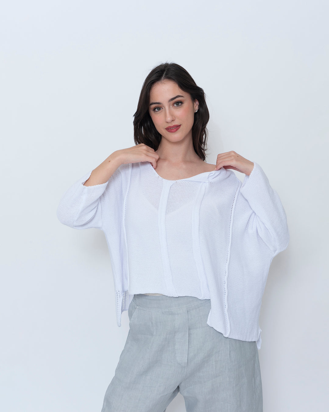 Blueberry Adrift Sweater, White