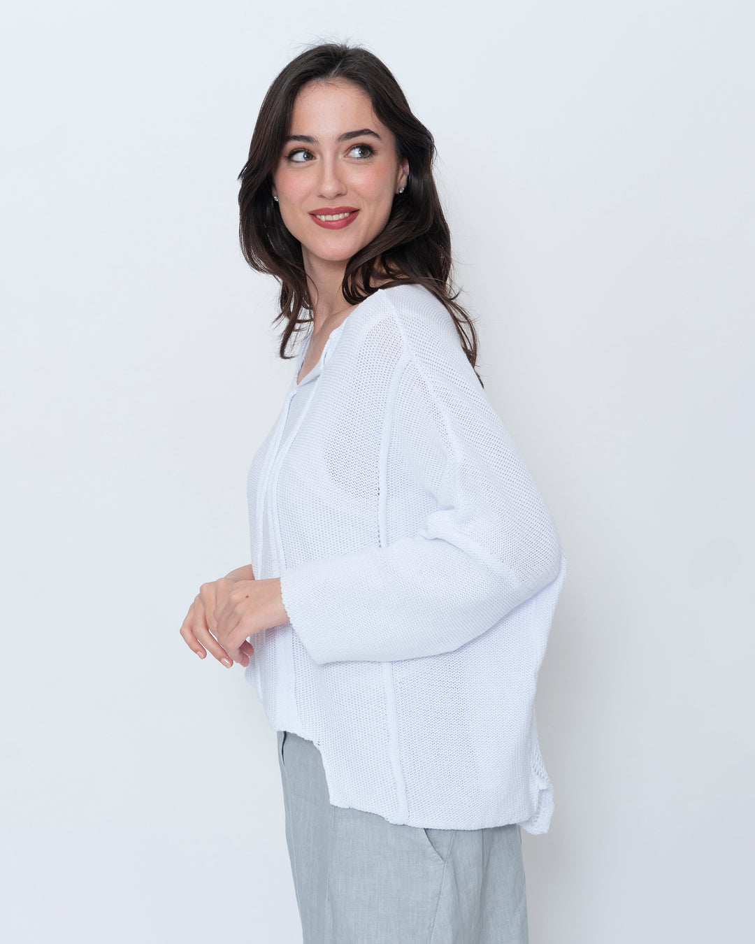 Blueberry Adrift Sweater, White