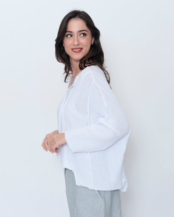 Blueberry Adrift Sweater, White
