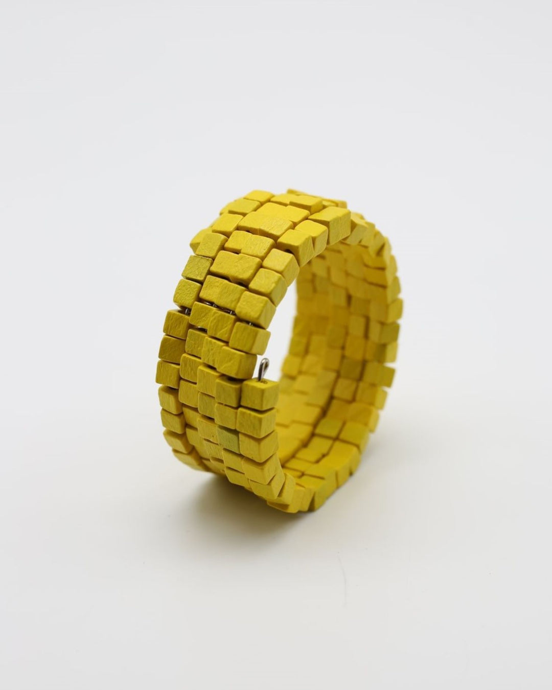 Pashmina Wooden Beads Snake Bracelet, Yellow