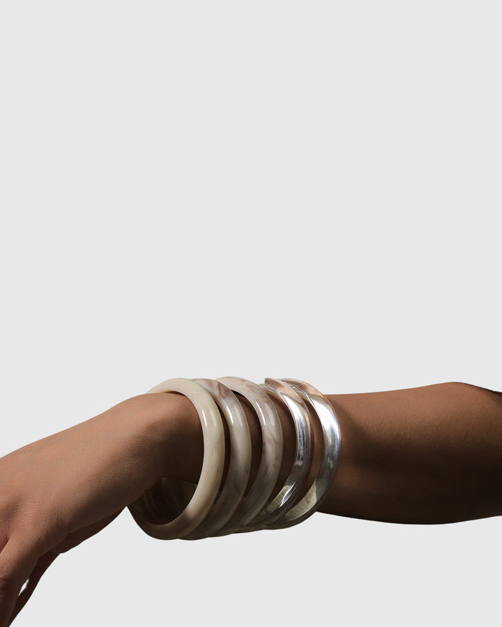 Rounded Bangle Bracelet, Clear