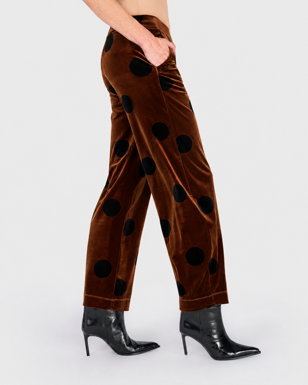 Everyday Velvet Flow Pants, Amber/Black Dot