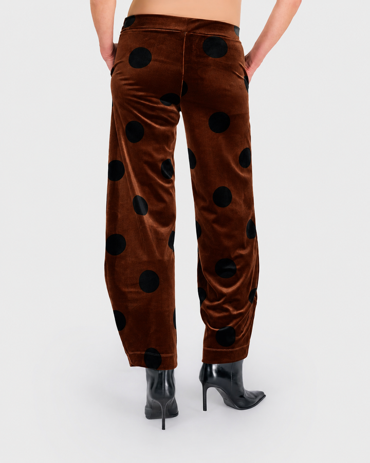 Everyday Velvet Flow Pants, Amber/Black Dot