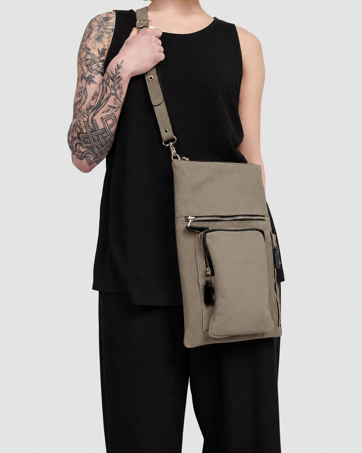 Flat Stash Pouch Bag, Grey