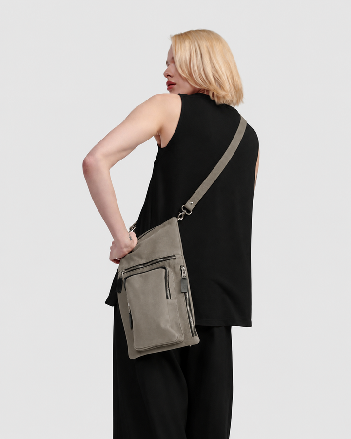 Flat Stash Pouch Bag, Grey