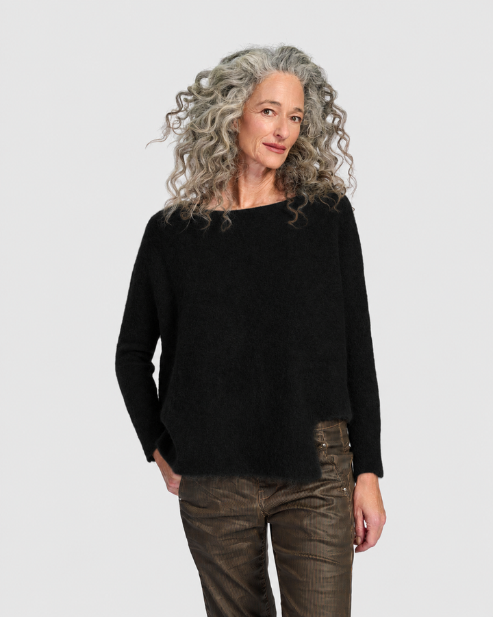 Sculpt Boxy Sweater, Black