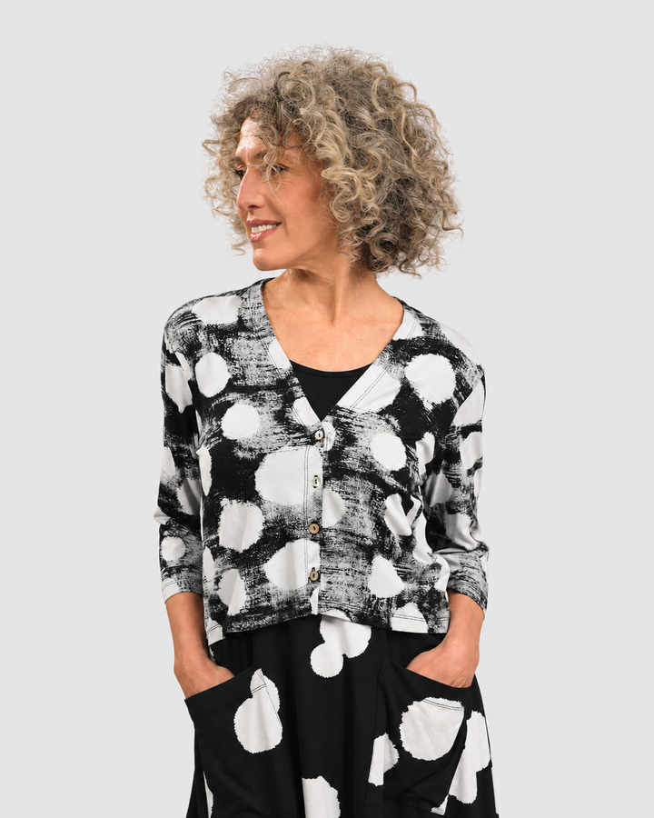 Cloud Crop Cardigan, Black