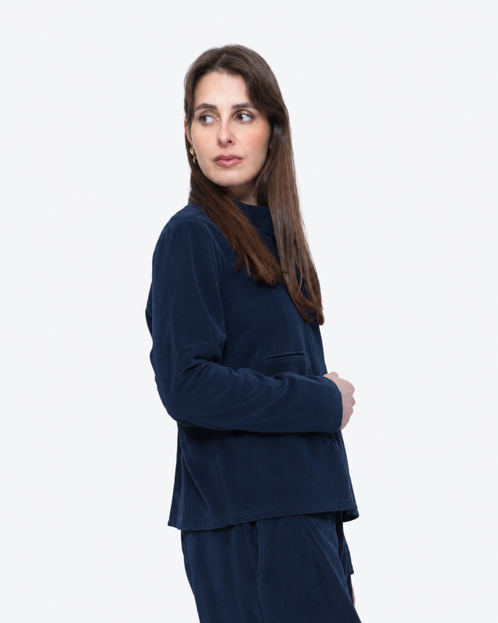 Blueberry Cord Shacket, Navy