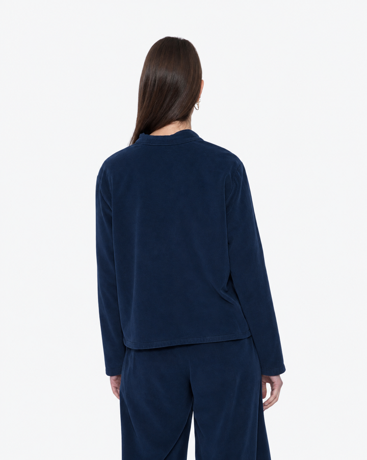 Blueberry Cord Shacket, Navy