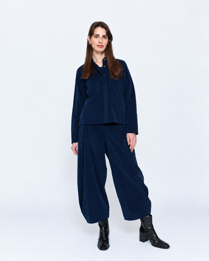 Blueberry Cord Shacket, Navy