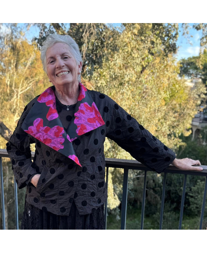 Cherie Cocktail Jacket, Black Dots