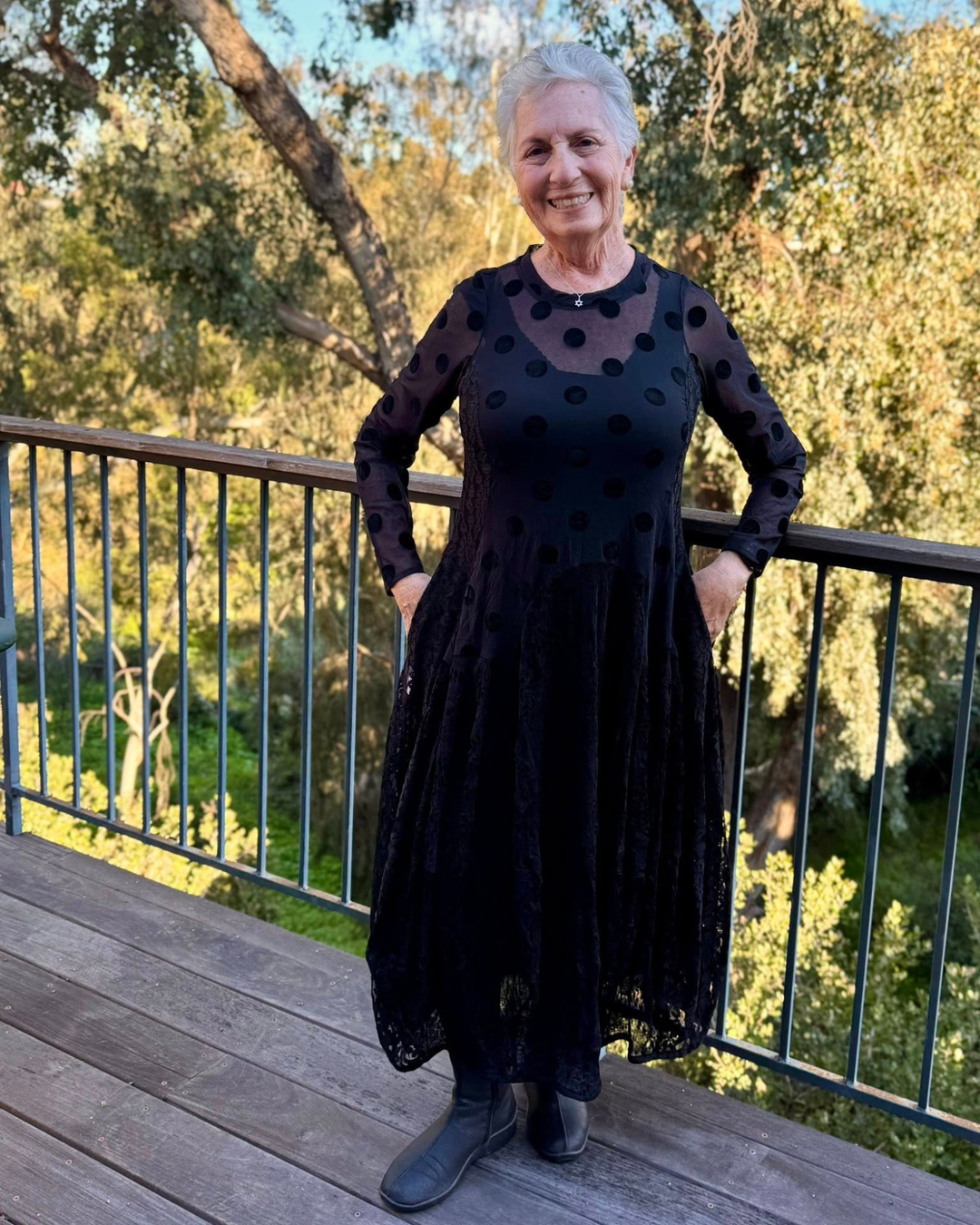 Jolie Mesh Cocoon Dress, Black