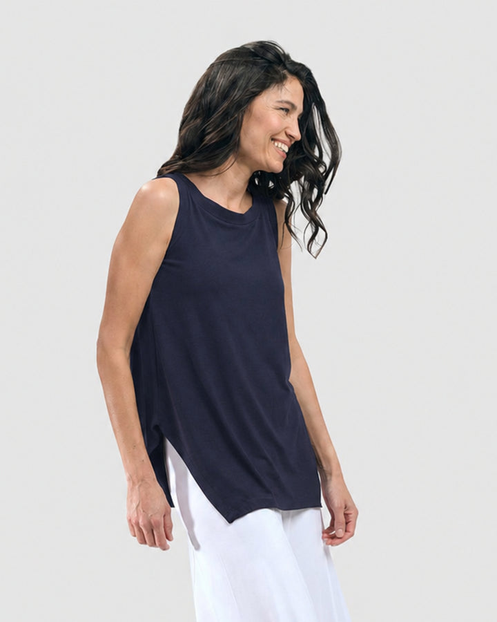 Essential Cutaway Tank Top, Navy