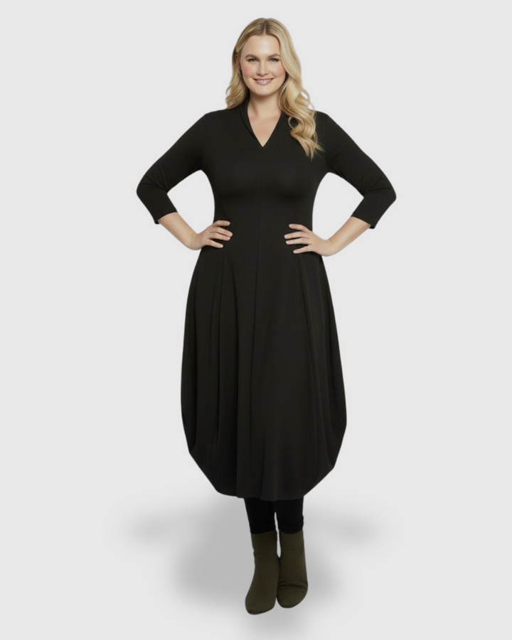 Essential Pockets Cocoon Dress, Black