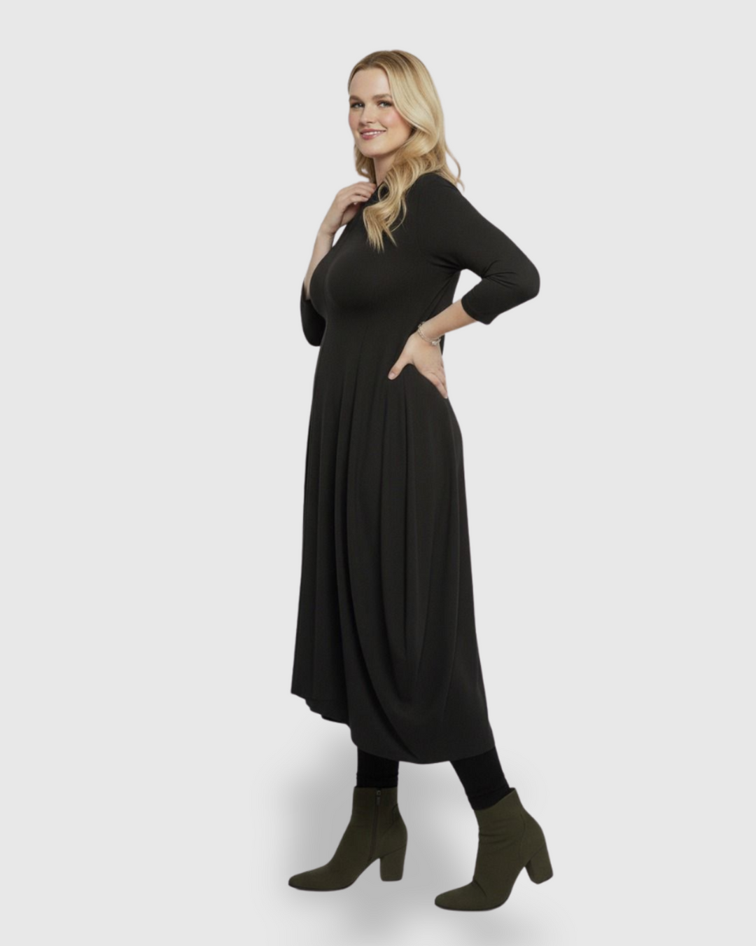 Essential Pockets Cocoon Dress, Black