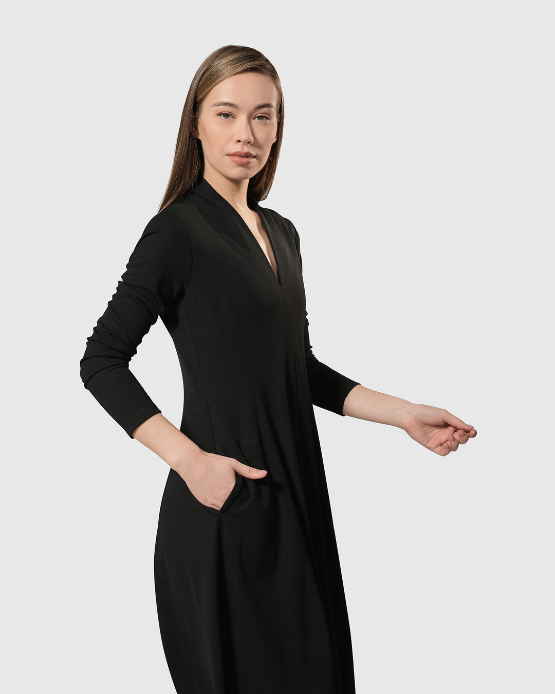 Essential Pockets Cocoon Dress, Black