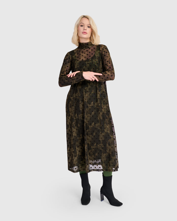 Bosquet A-line Dress, Antique