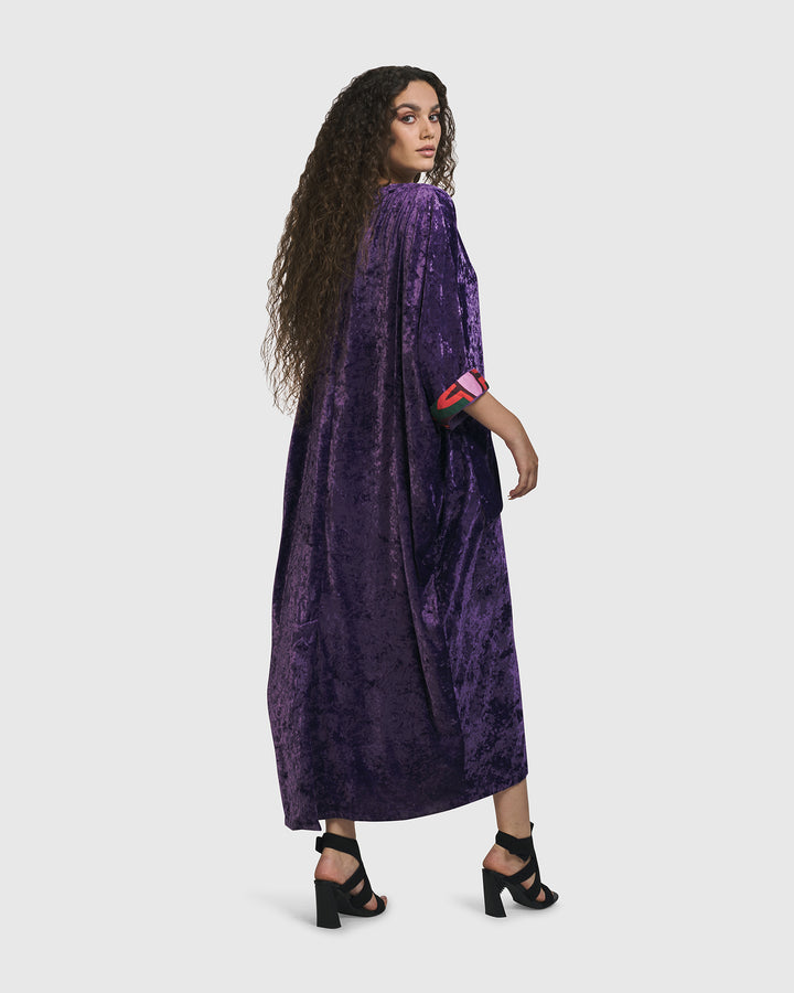 Valentina Velvet Muumuu Dress, Purple