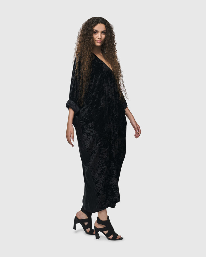 Saturnalia Velvet Muumuu Dress, Black