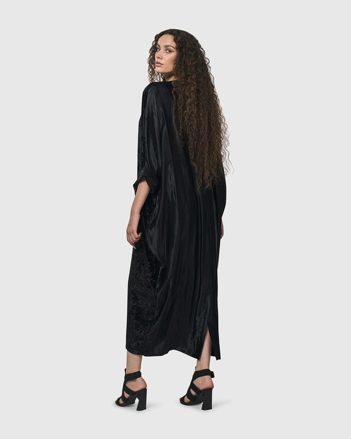Saturnalia Velvet Muumuu Dress, Black