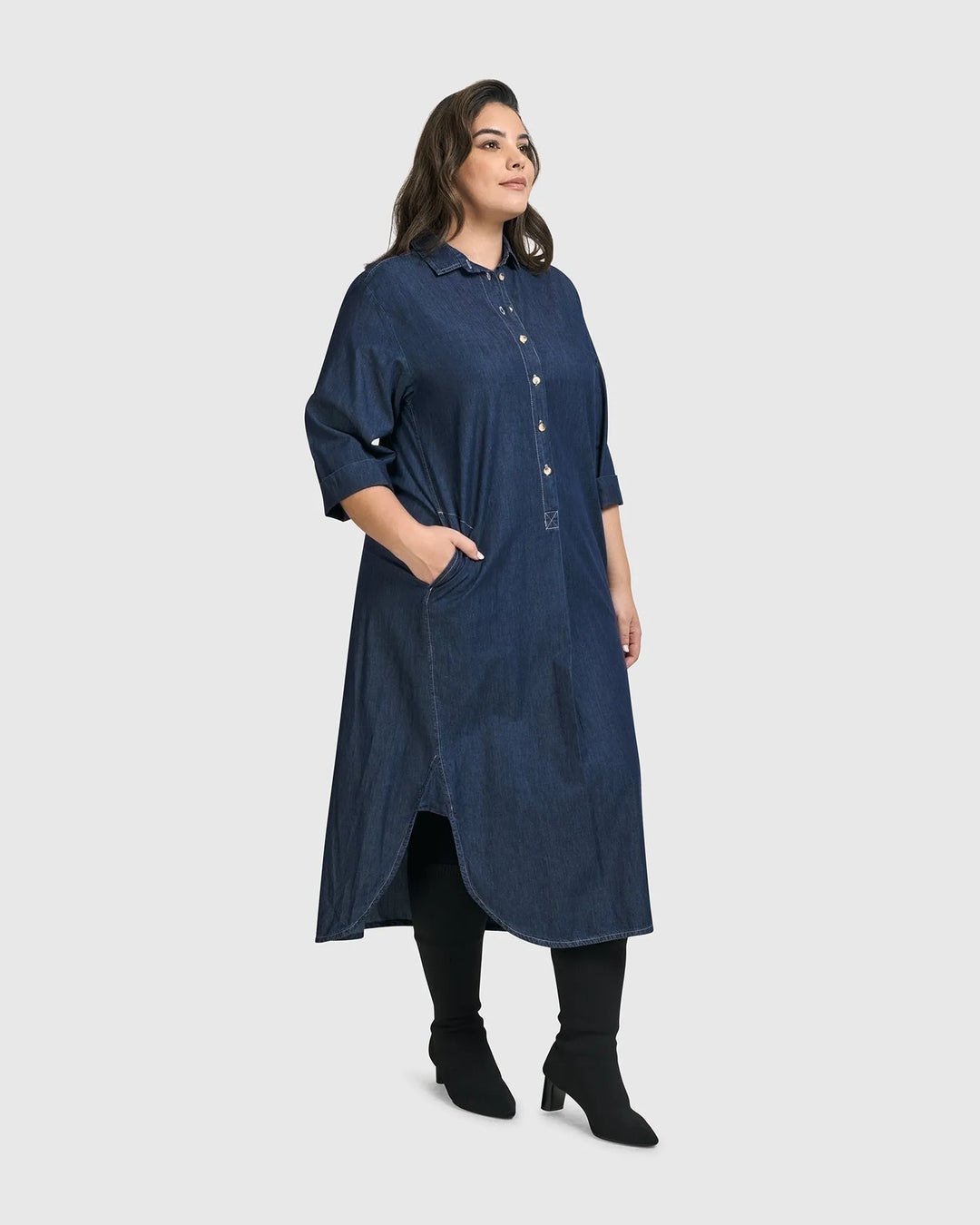 Alembika Joie Collared Dress, Denim Denim / M (US 12-14) Alembika Joie Collared Dress, Denim Denim / M (US 12-14)