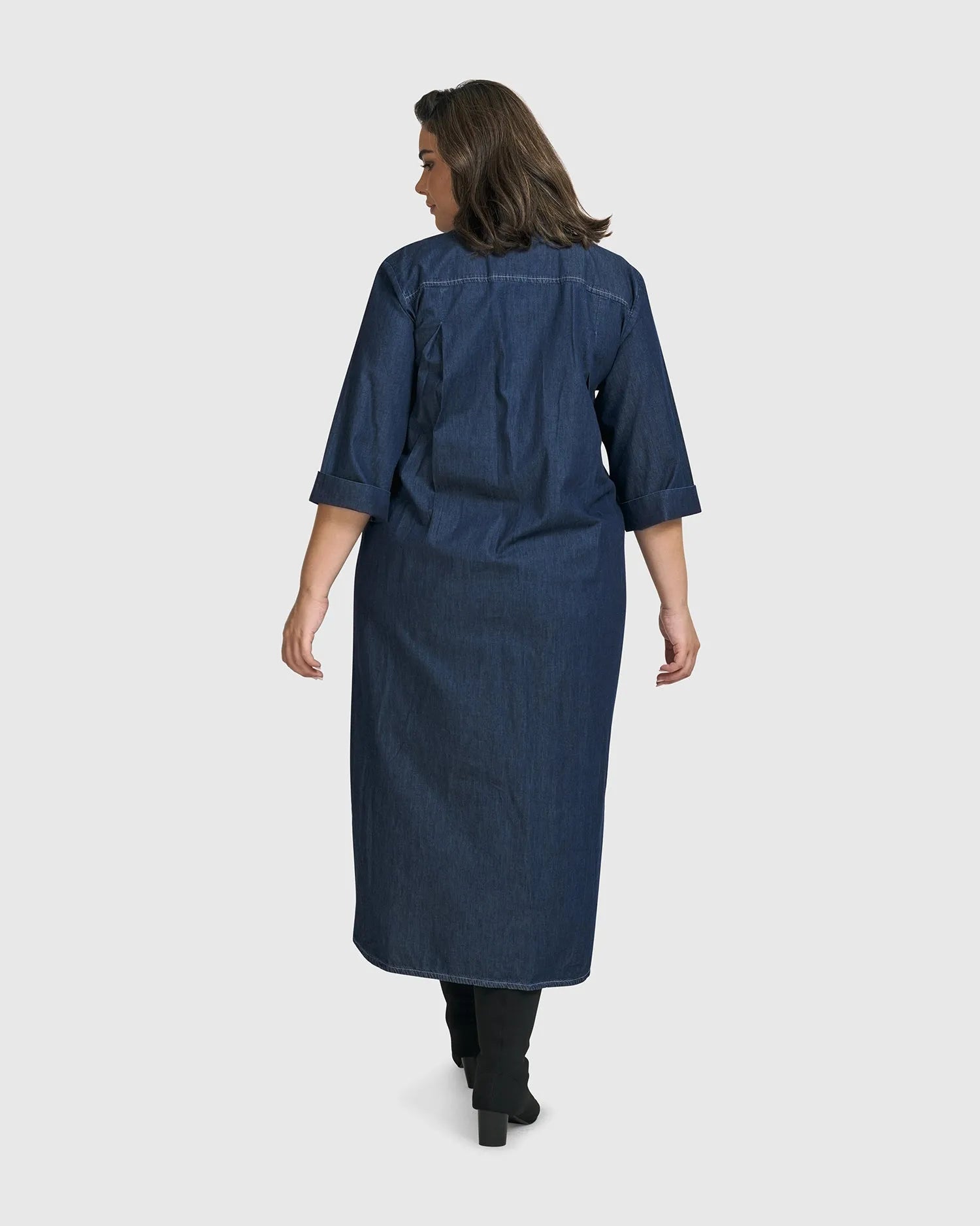 Joie Collared Dress Denim Alembika U.S