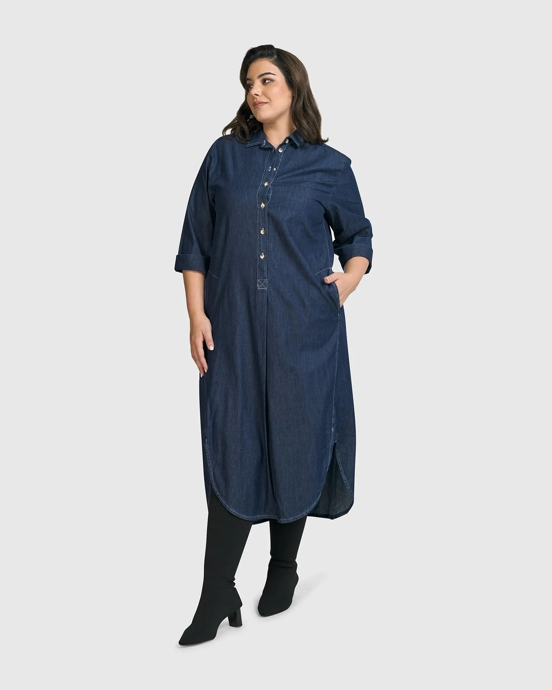 Alembika Joie Collared Dress, Denim Denim / M (US 12-14) Alembika Joie Collared Dress, Denim Denim / M (US 12-14)