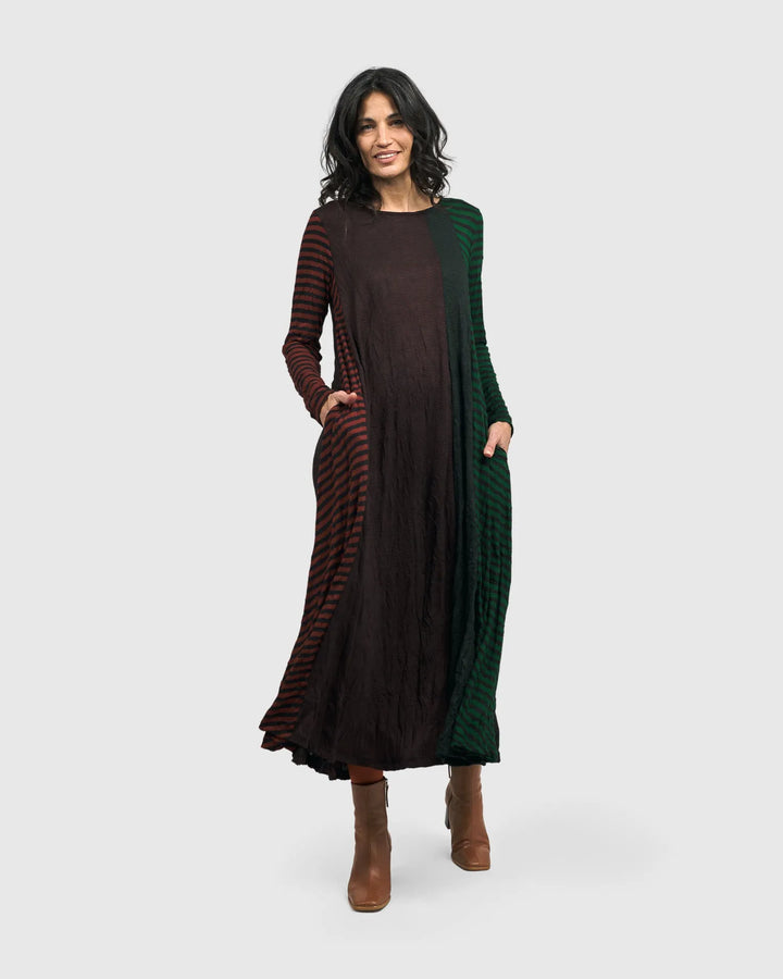 Blackcurrant Maxi Dress, Stripes