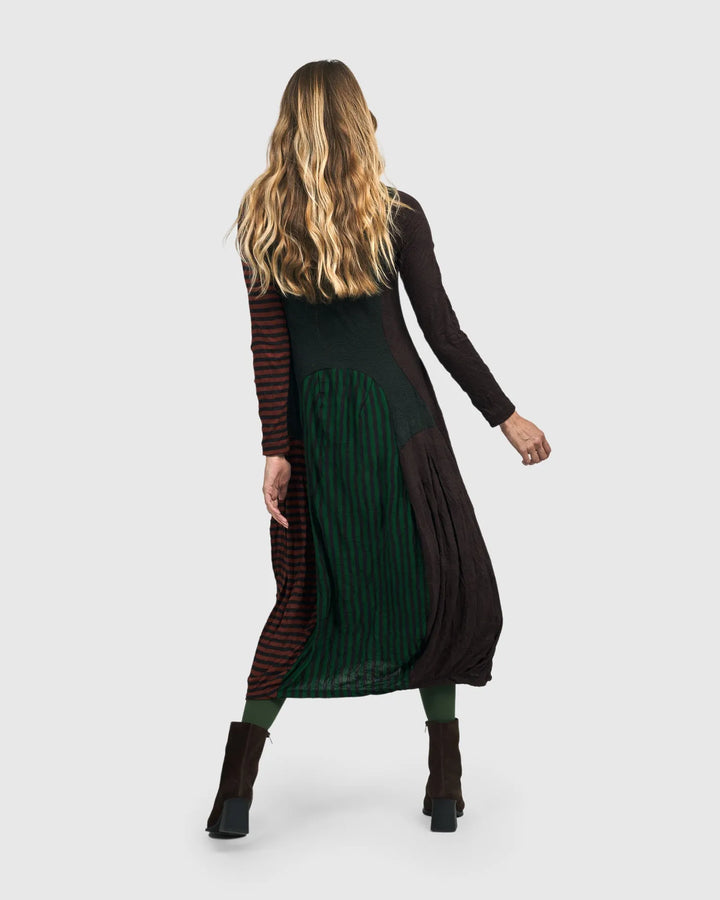 Juno Crew Cocoon Dress, Stripes