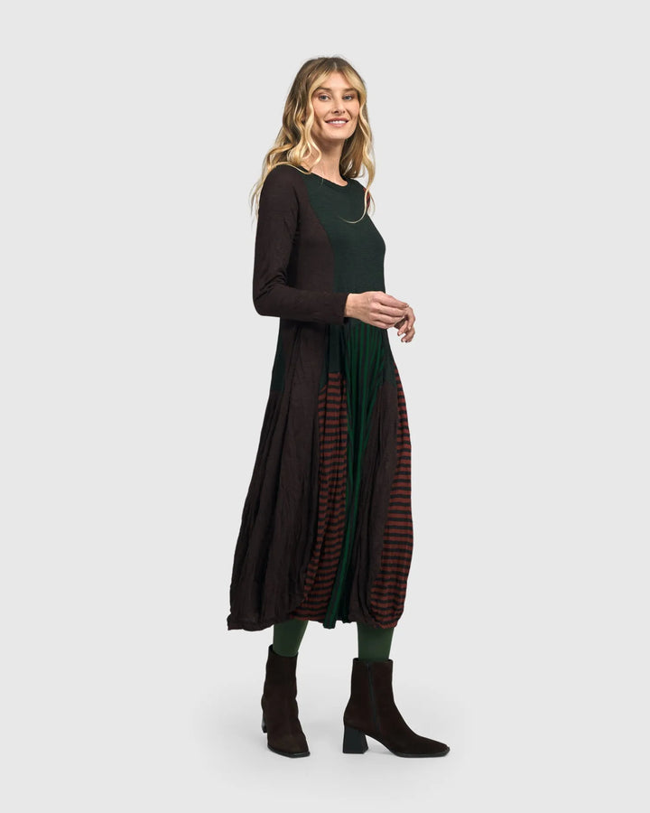 Juno Crew Cocoon Dress, Stripes