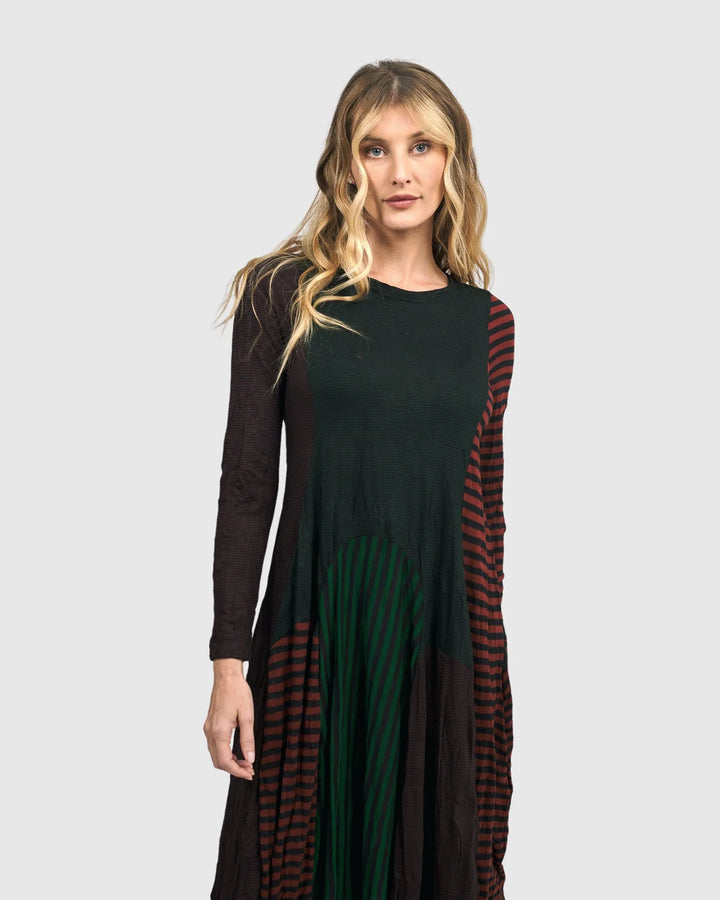 Juno Crew Cocoon Dress, Stripes