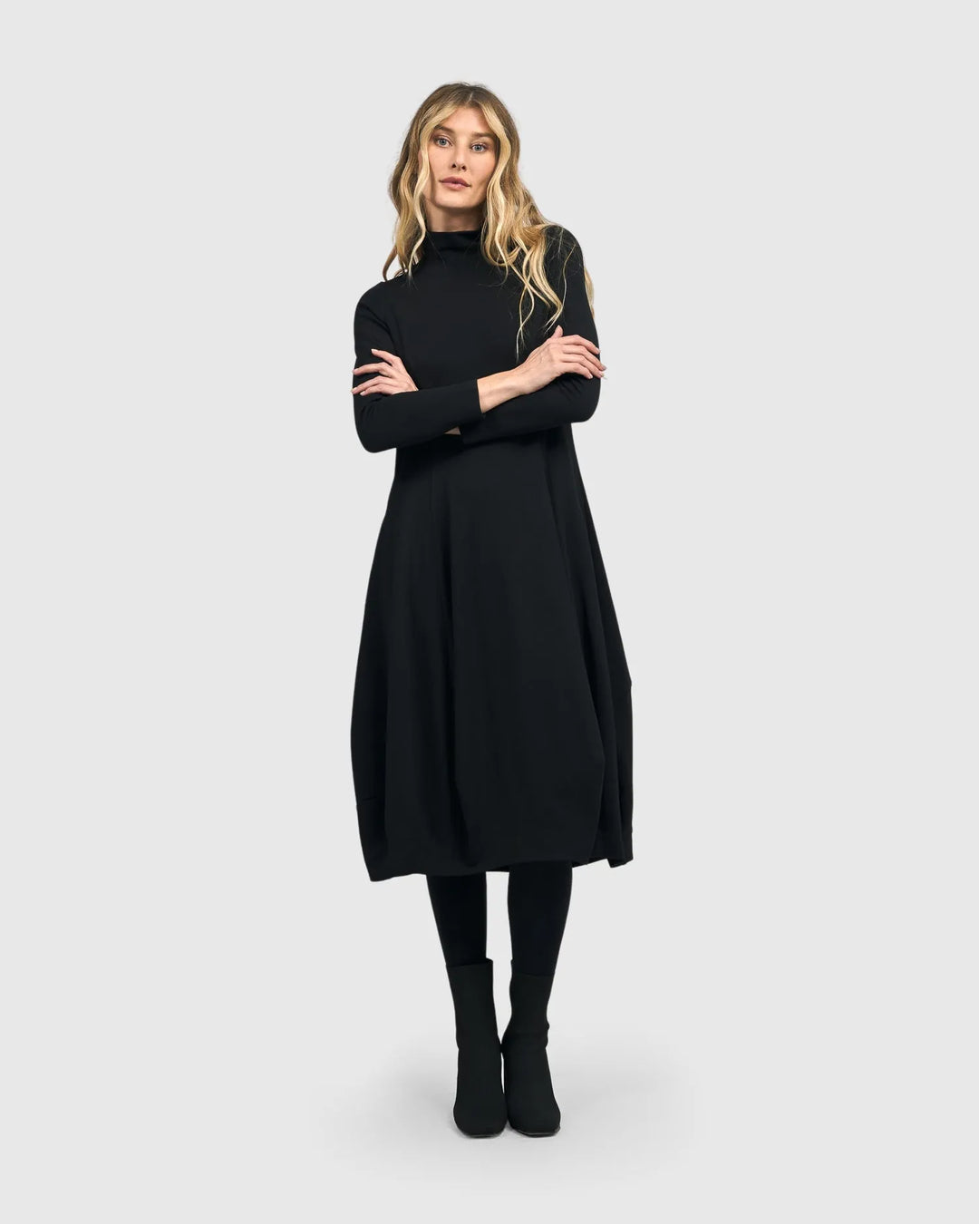 Essential Turtleneck Cocoon Dress, Black Alembika U.S. Essential Turtleneck Cocoon Dress, Black Alembika U.S.