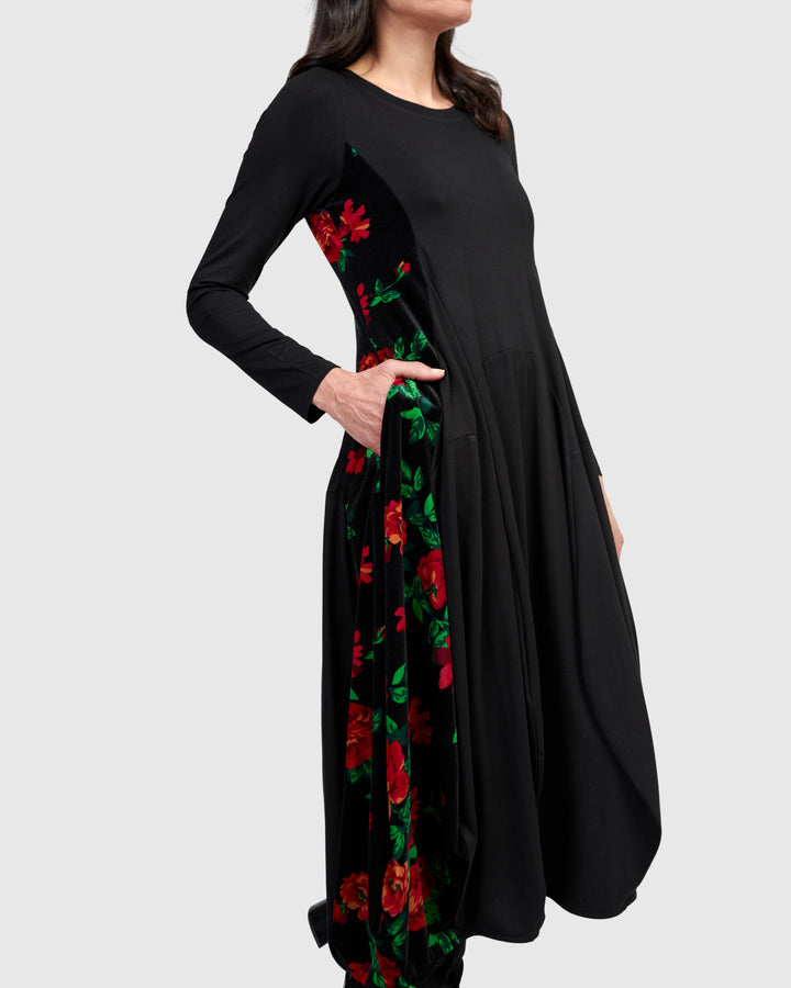 Nocturne Crew Cocoon Dress, Roses