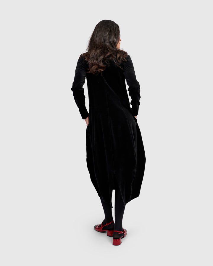 Everyday Velvet Cocoon Dress, Black