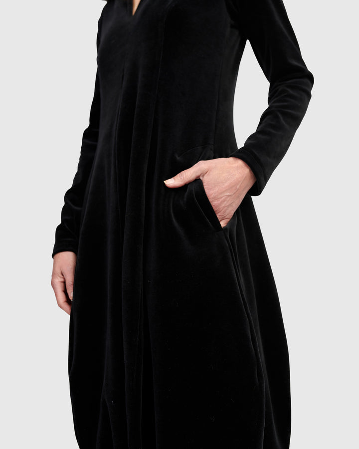 Everyday Velvet Cocoon Dress, Black