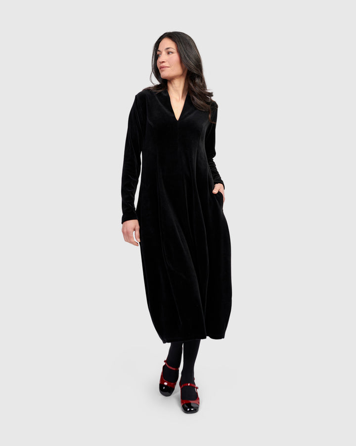 Everyday Velvet Cocoon Dress, Black